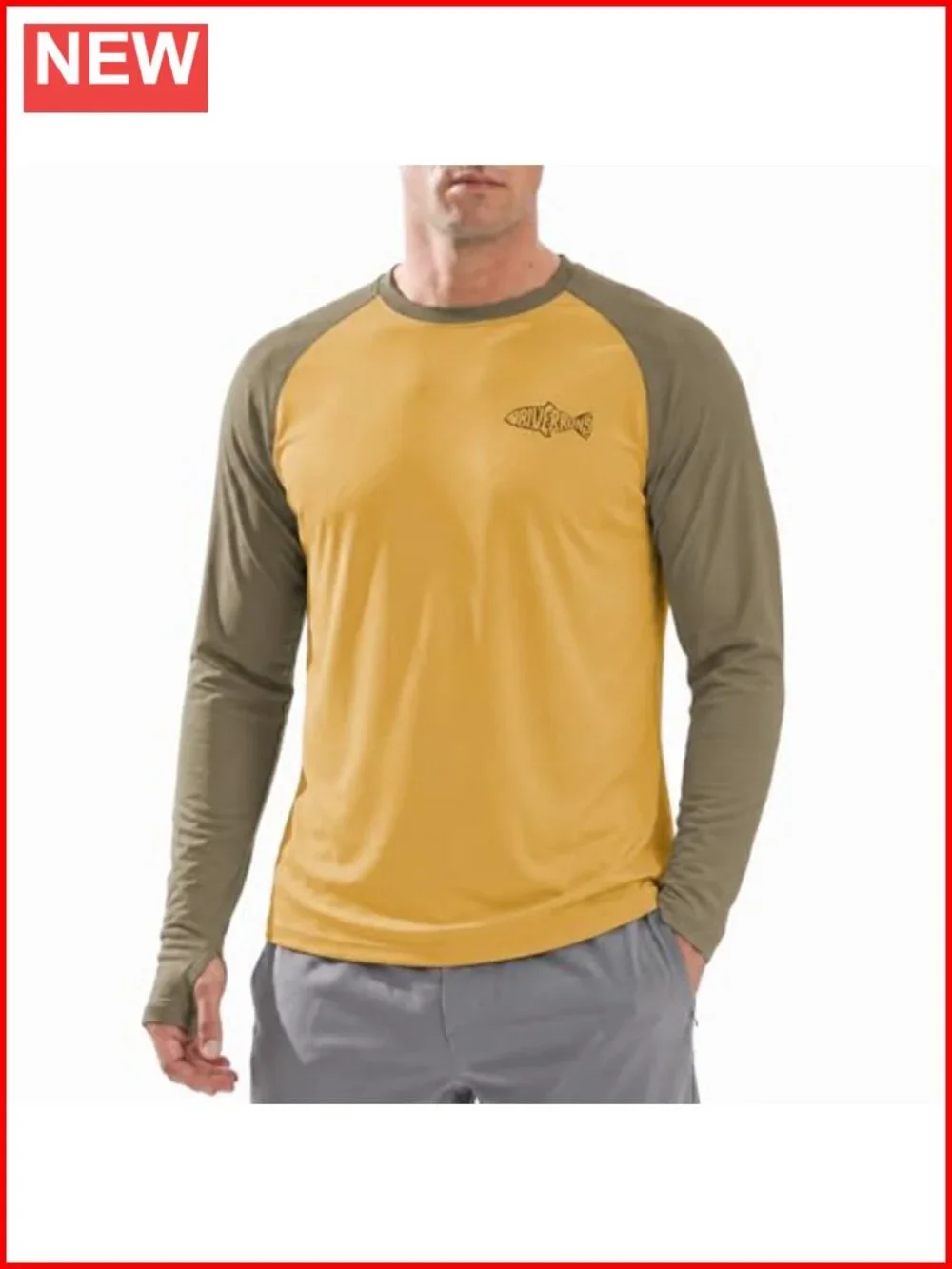 UPF 50+ Long Sleeve Rash Guard Sun Shirt with Thumbholes Quick Dry